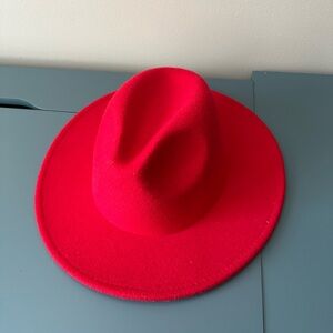 Vibrant Red Felt Hat